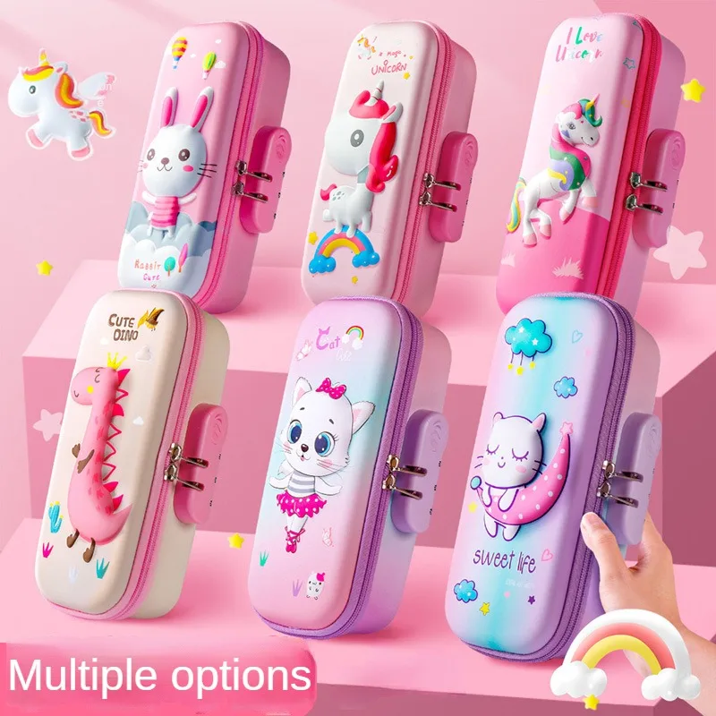 Large Capacity 3D Combination Lock Pen Case Can Change The Password Of Student Pencil Case Combination Lock Pen Case Pencil Case