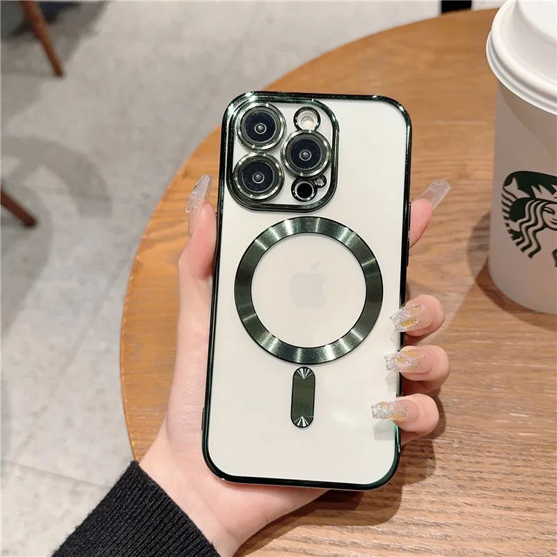Magnetic Plated Phone Case with Wireless Charging and Lens Protection