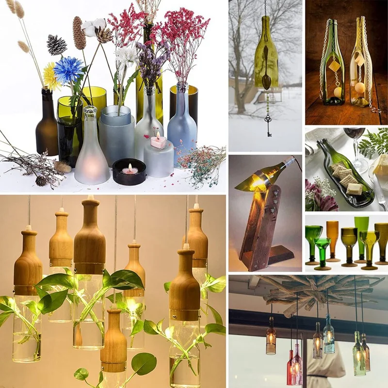 Glass Bottle Cutter, Upgraded Curve Glass Cutting Tools For Round, Square Bottles And Bottlenecks, DIY Craft Kit 4