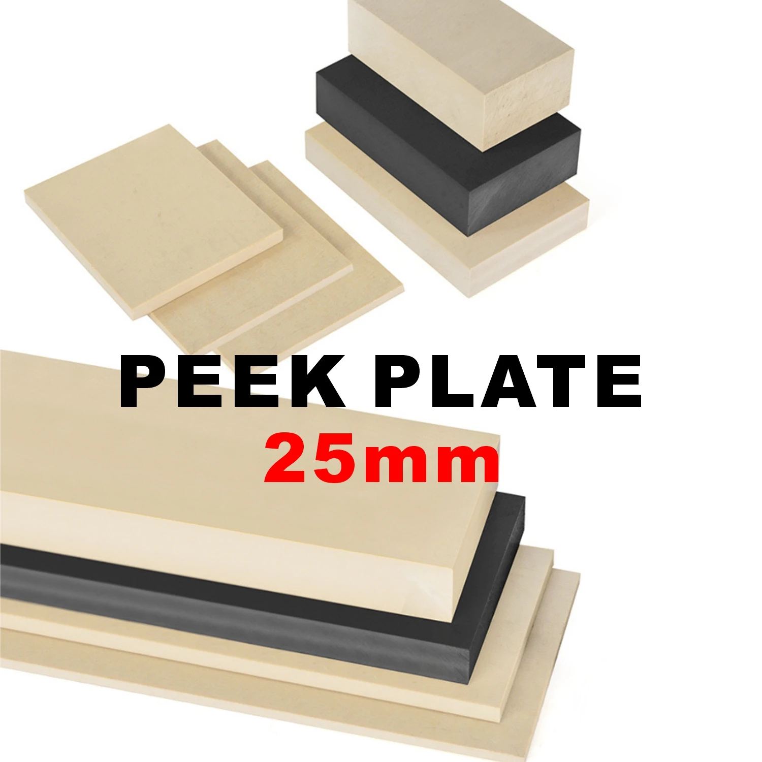 

25mm PEEK Plate Polyetheretherketone Special Engineering Plastics Factory Support Custom Size 1PCs