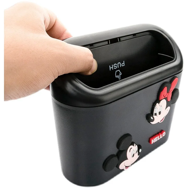 Disney Anime Mickey Minnie Mouse Car Trash Can Cute Corgi Car Storage Bucket Auto Interior Accessories