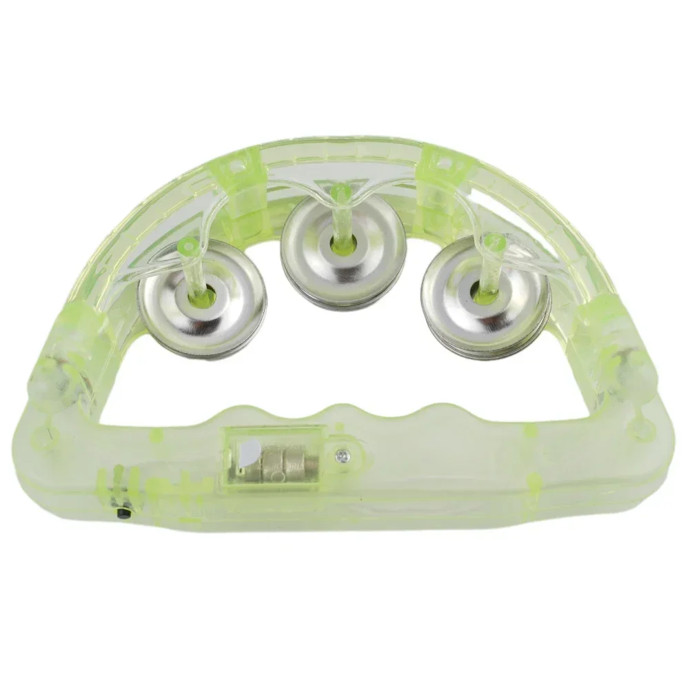 1pcs Flash Rattle LED Light Up Sensory Toy Flashing Tambourine Musical Instrument Shaking Toys Tambourine Random Color