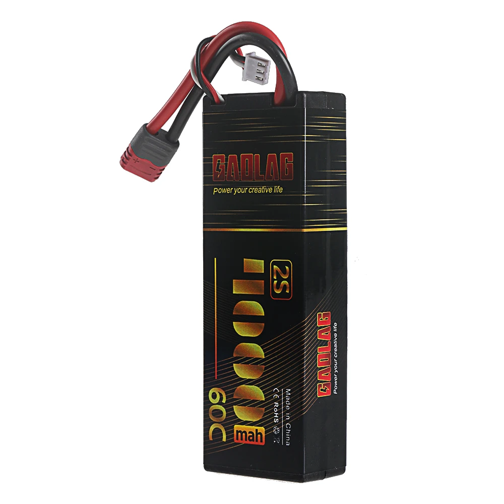 Batterie LiPo 2S 7.4V 4000mAh 60C posée sur une surface plane, prête pour utilisation RC