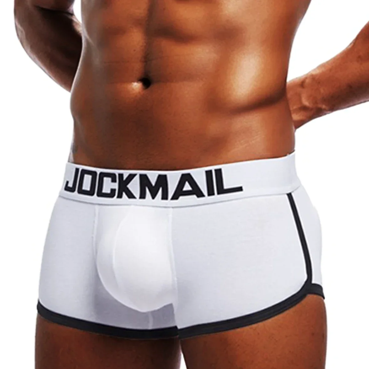 Sexy Men Cotton Padded Boxer Shorts Panties Male Underwear Solid Low Waist Butt Lifter Boxers Breathable Penis Pouch Underpants