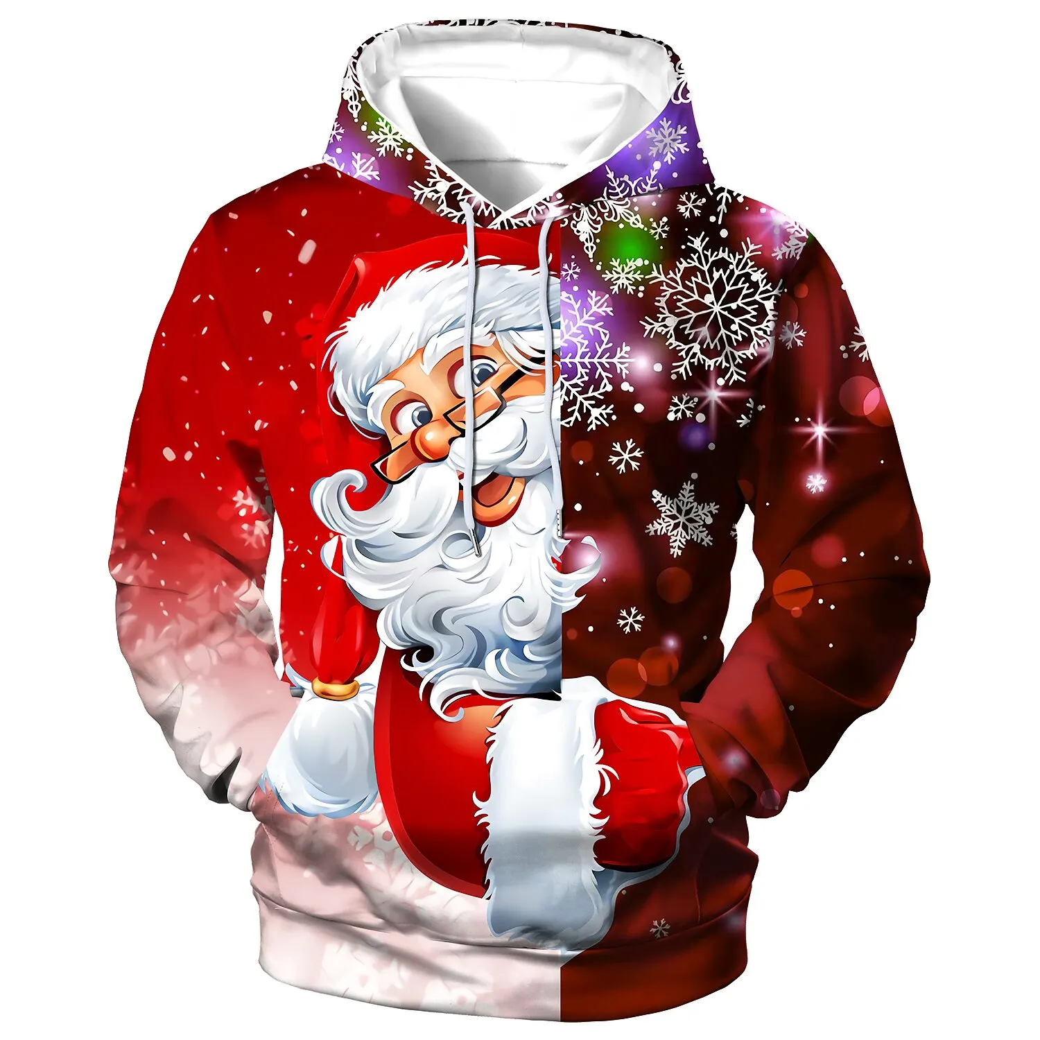 

New Year christmas Jersey Santa Claus Funny Pattern Men Hoodie Colorful Snowman Fashion Harajuku Clothes Oversized Sweatshirts