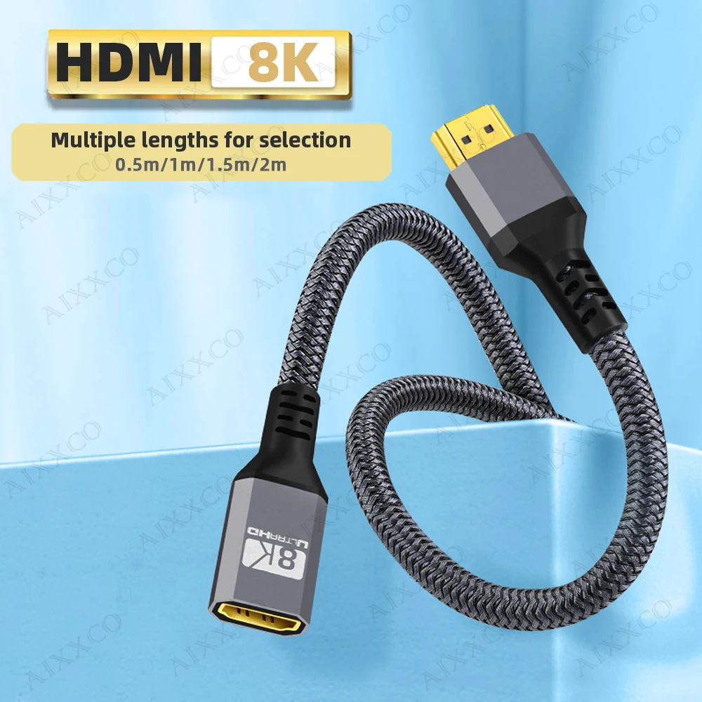HDMI-Compatible  ̺ 8K 60Hz HDMI-Compatible 2.1 Male to Female 3D 4K 120Hz 48Gbps  HDR, Macbook HD TV Ʈ  