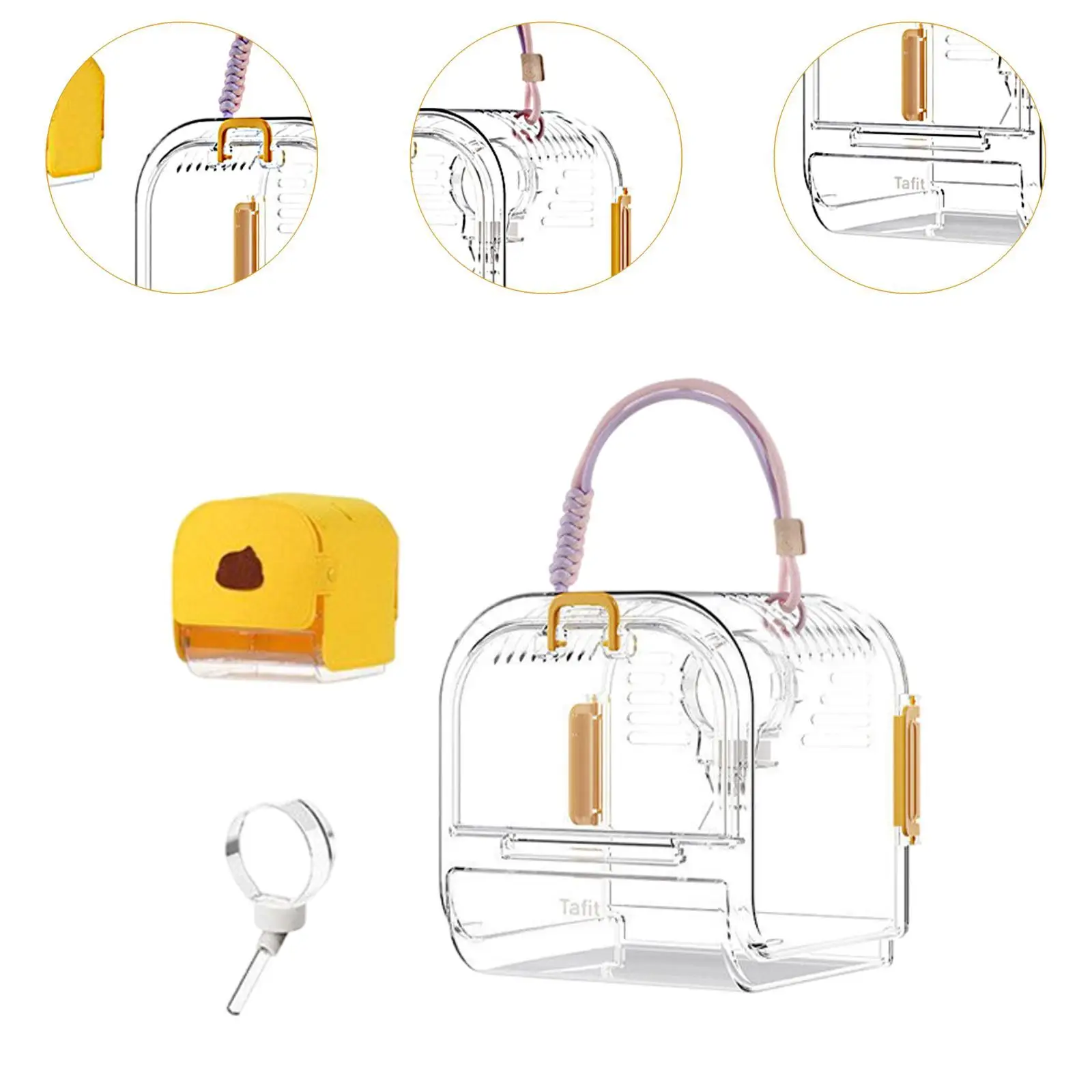Hamster Travel Carrier Cage,Small Animal Carry Case,Large Convenient Chinchilla Cage for Mice,Squirrel,Small Animals,Hedgehog