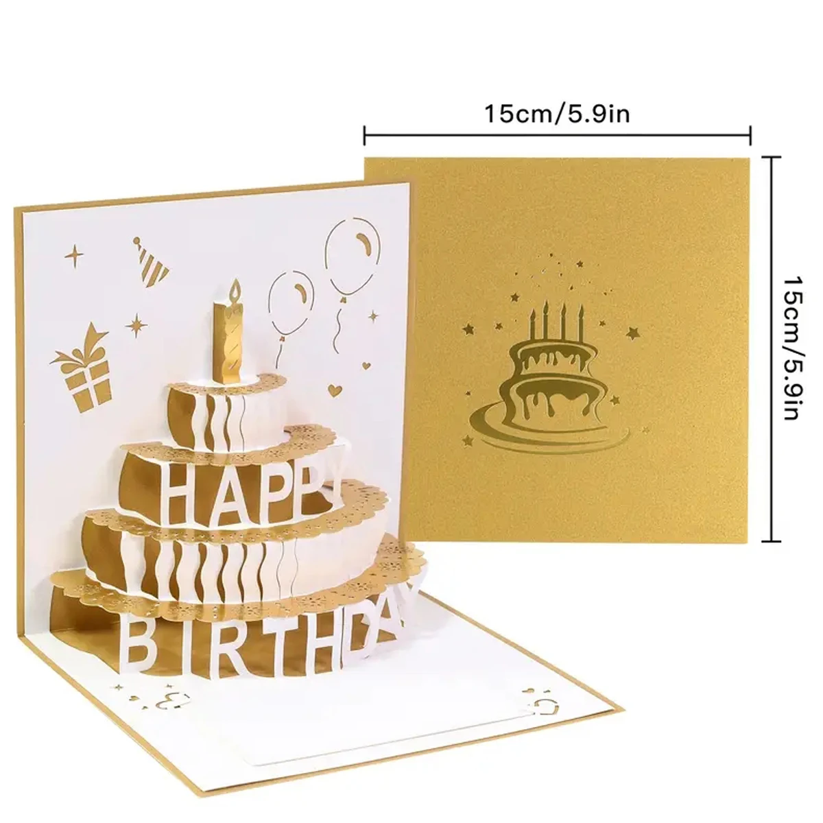 No Musical Birthday Greeting Cards 3D Pop Up Gift Card with Led Music gift cards with envelope wedding decorations for tables 1PC greeting cards