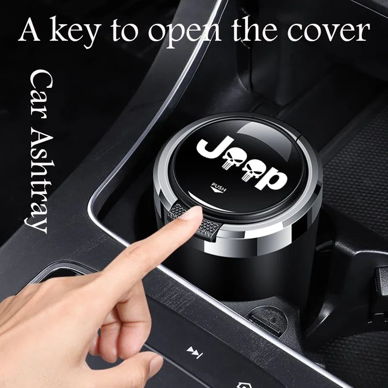 Cubierta abierta de una tecla para Jeep Grand Cherokee Rubicon Commander Compass Patriot, Cenicero multifuncional para coche, piezas interiores