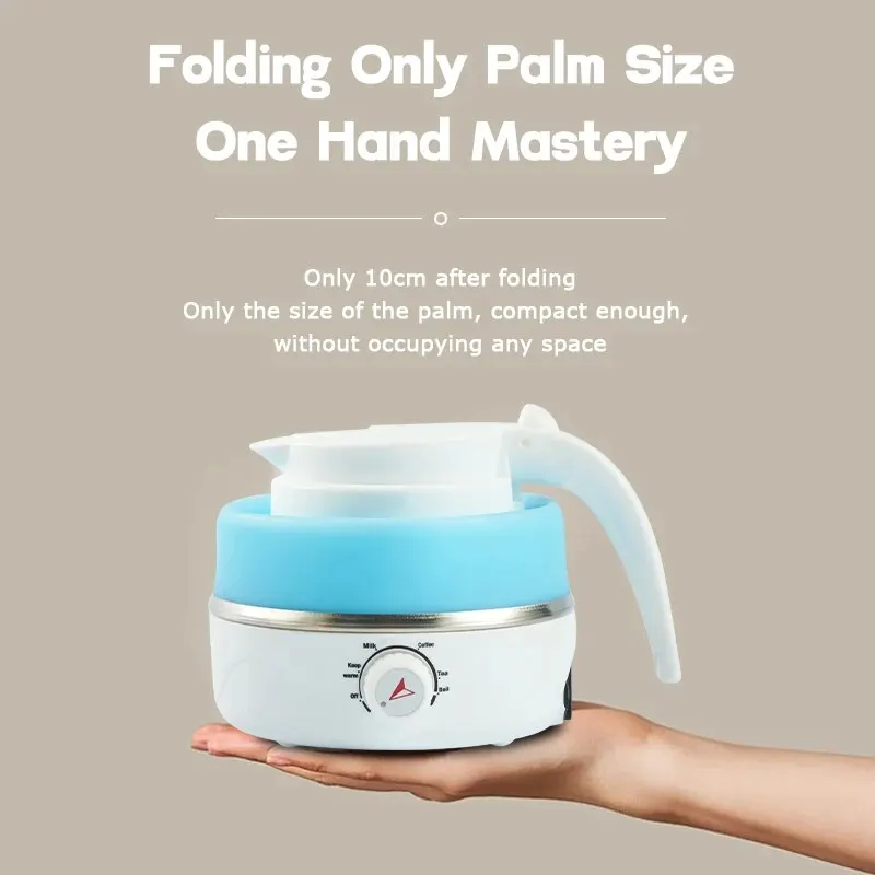 Mini Folding Kettle Electric Kettle Folding Kettle 600ML Outdoor Travel Portable Foldable Electric Kettle For Household Small Intelligent Power Outage Insulation Electric Kettle