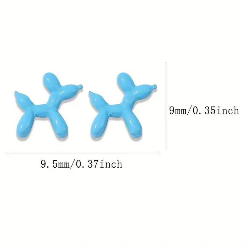 30Pcs Sparkling Balloon Dog Nail Charms 3D Alloy Animal Dog Design Nail Art Accessories For Manicure Design Nail Art Decorations 6
