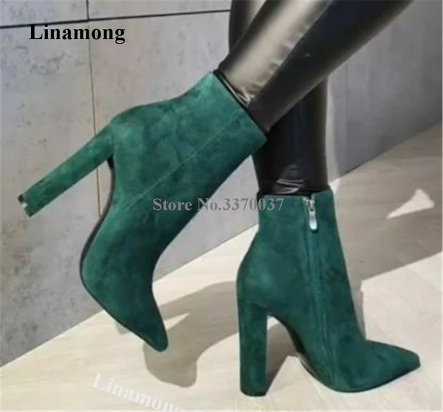 Butterfly Knot Hollow Chunky Heel Emerald Green Velvet Pointed Toe Pumps  For Office Lady | SHEIN USA