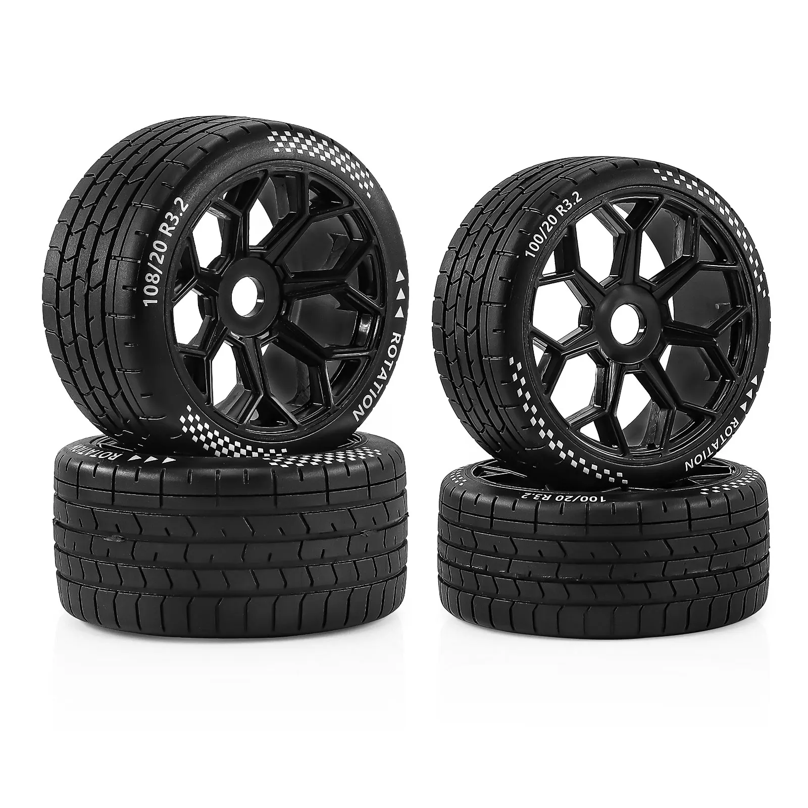 Jeu de pneus RC staggered 1/7 ARRMA Felony Infraction 6S RWD 17mm hex