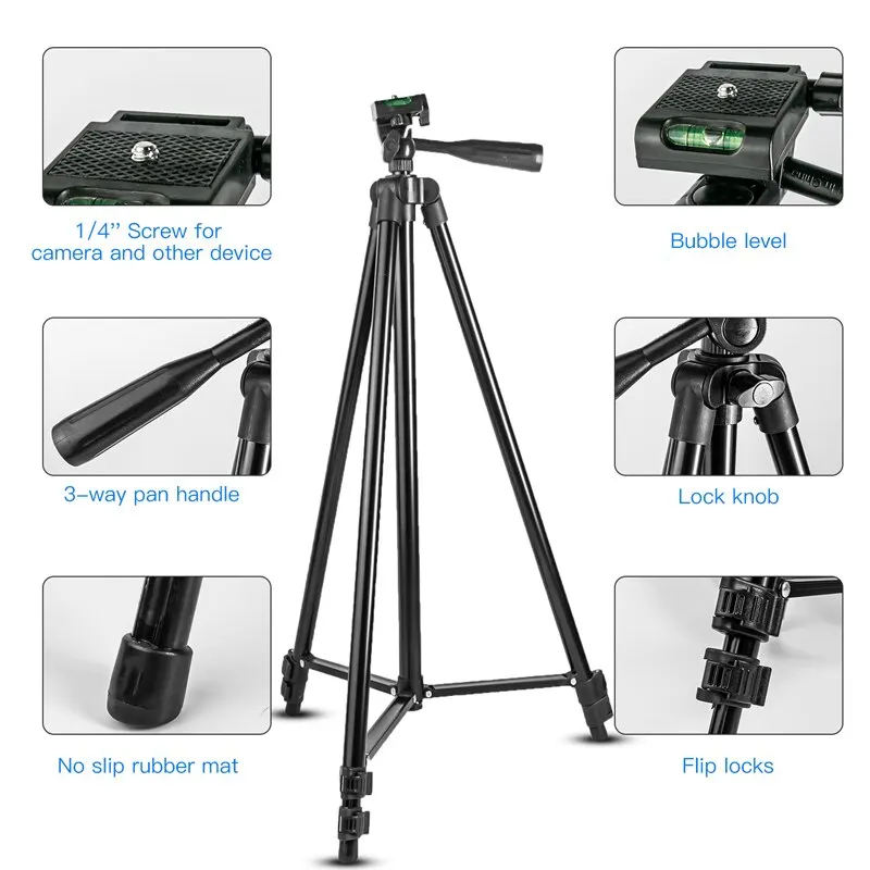 Tripod for Phone 150cm Video Recording Phone Tripod Stand with Bluetooth Remote Universal Camera Photography Stand