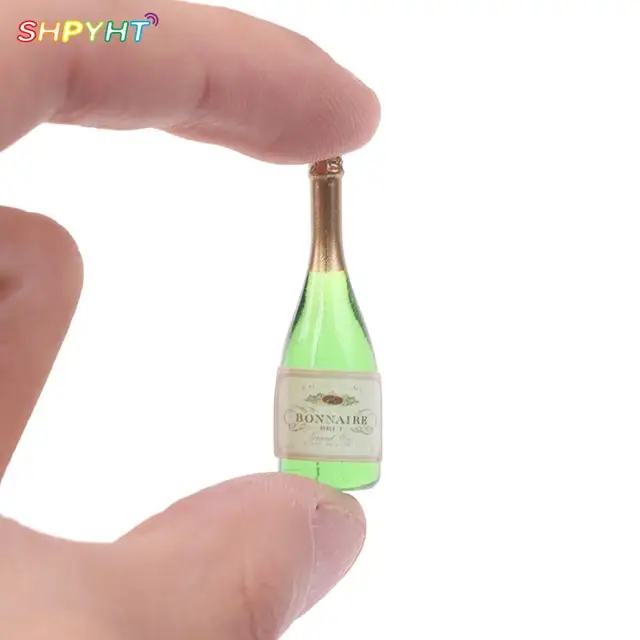 2pcs Dollhouse Miniature Vitreous Champagne Bottles Glass Liquor Bottles Mini Wine Drink For Barbies Blyth Dolls Kitchen Toy 3
