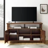 Walker Edison Kent Modern Rustic Grooved Door Tall Stand for TVs up to 65 Inches, 58 Inch, Dark Walnut 3