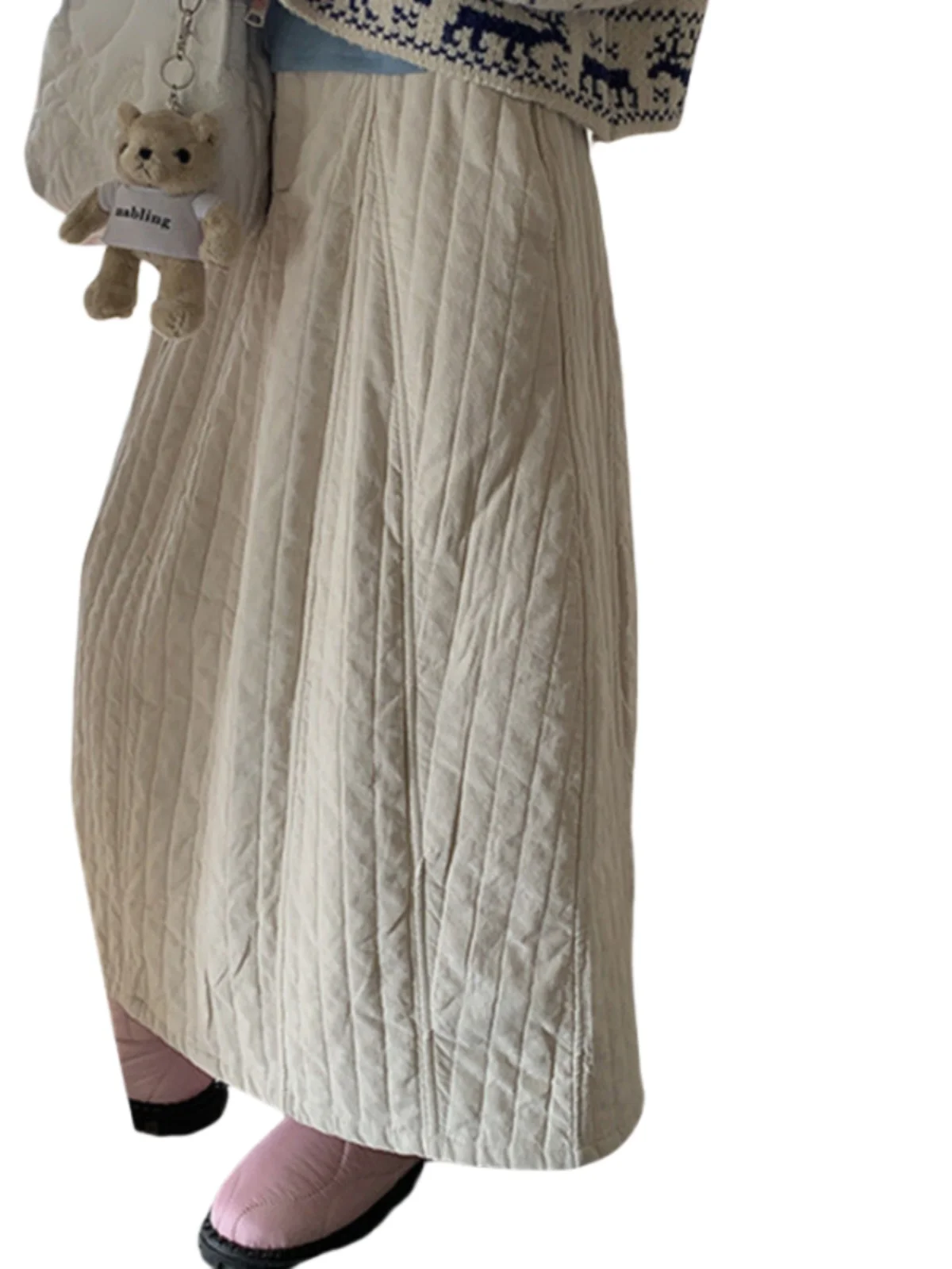 Exquisite Bla Pleated Cotton f Skirt Flared A-Line Silhouette High Waist Design Cact Floral Print Perfect for Autumn ...