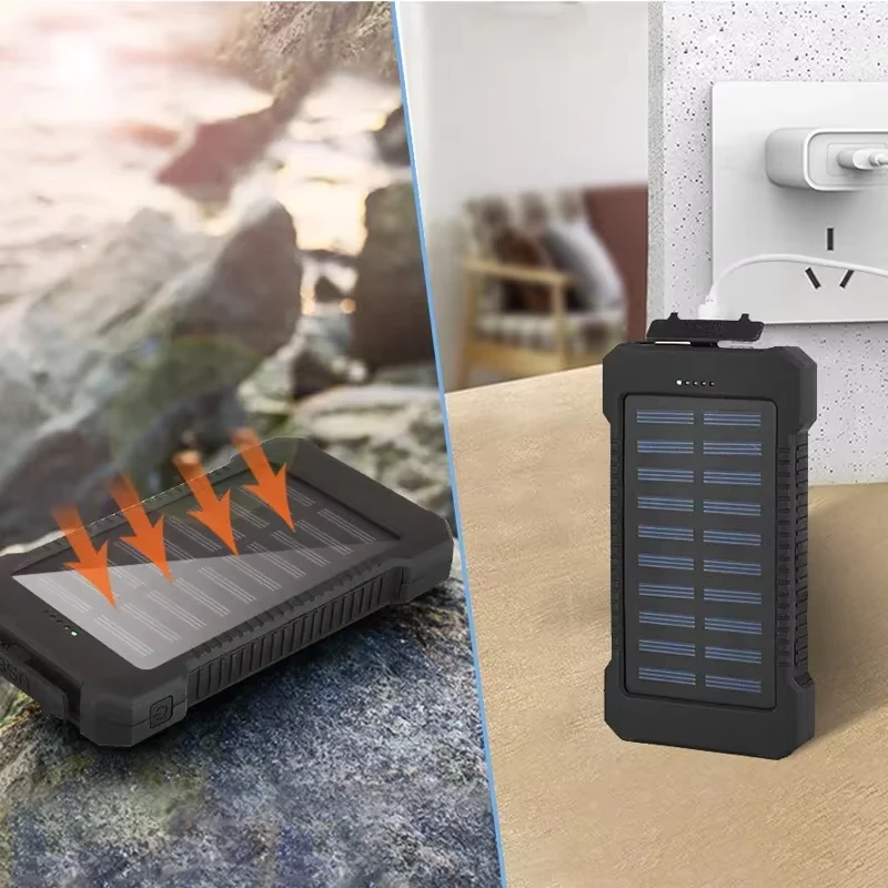 200000mAh Solar Power Bank Ultra Capacity Waterproof Battery Outdoor Portable Powerbank LED External Battery For iPhone Samsung 3