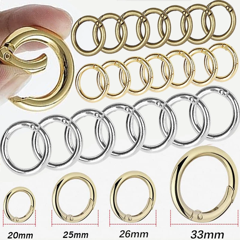 Juego De 30 Mosquetones Redondos Con Resorte - 20 Mm, Aleación De Zinc, En Colores Oro, Plata Y Negro, Para Llaveros, Bolsos Y Manualidades