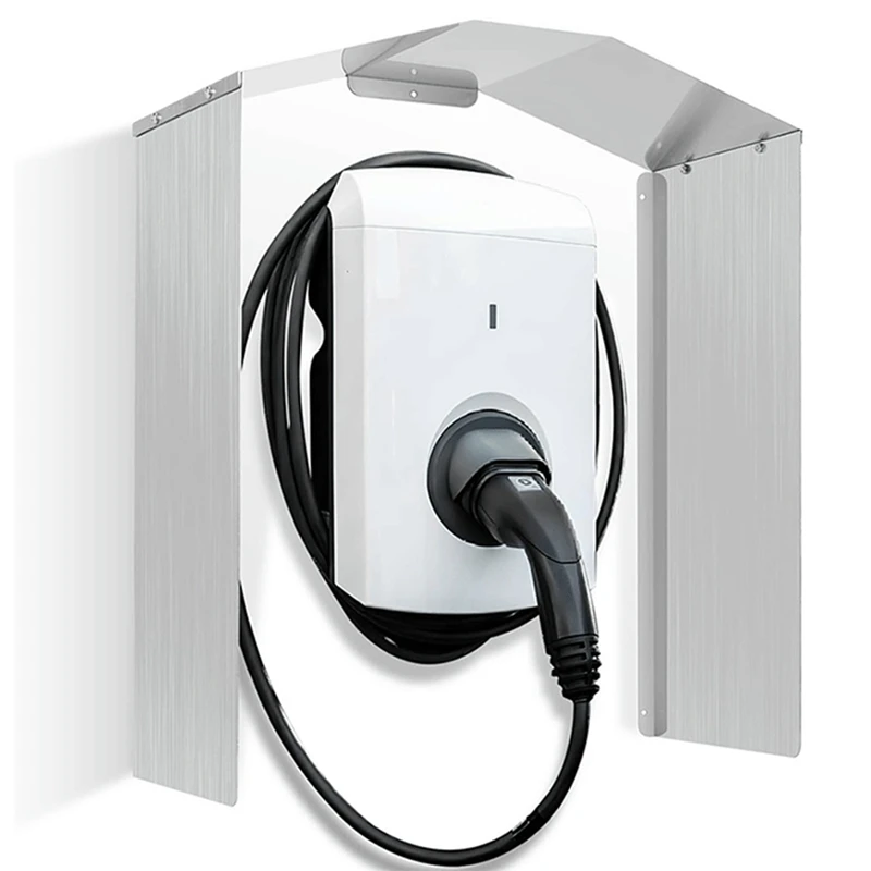 1Set Wallbox Weather Protection Stainless Steel Protective Roof Fit For Electric Car Charging Station