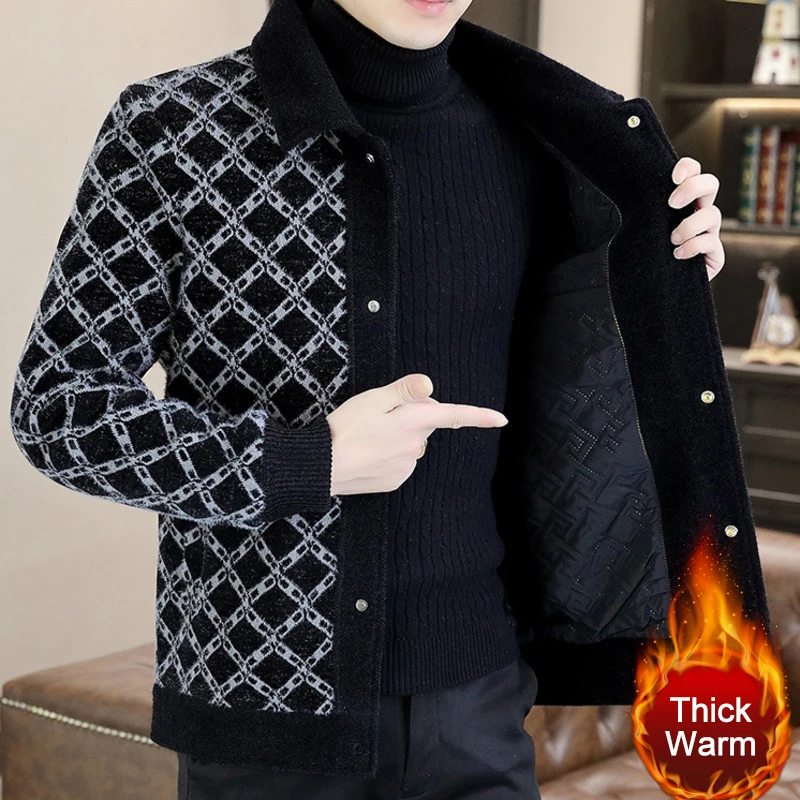 

Top Quality Golden Mink Trench Coat Black Woolen Coat Korean Style Jacket Abrigo Hombre Winter Coat For Men Tweed Coat Clothing