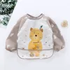 Baby Bibs Cute Colorful Cartoon Waterproof Bib Infant Eating Children Drawing Long Sleeve Pocket Apron Self Feeding Baby 0-3Y 5