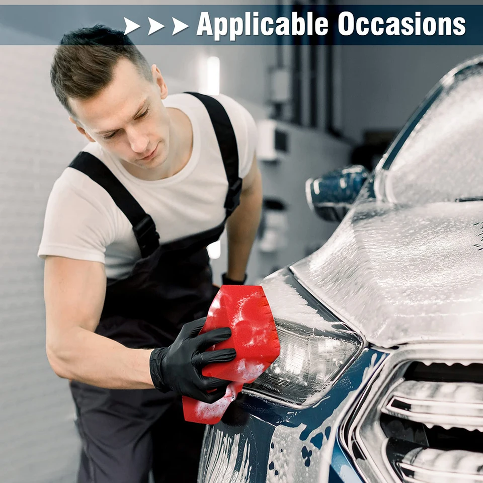 4-Pack Extra Large Car Wash Sponges - Scratch-Free High Density Sponges For Auto Detailing & Cleaning