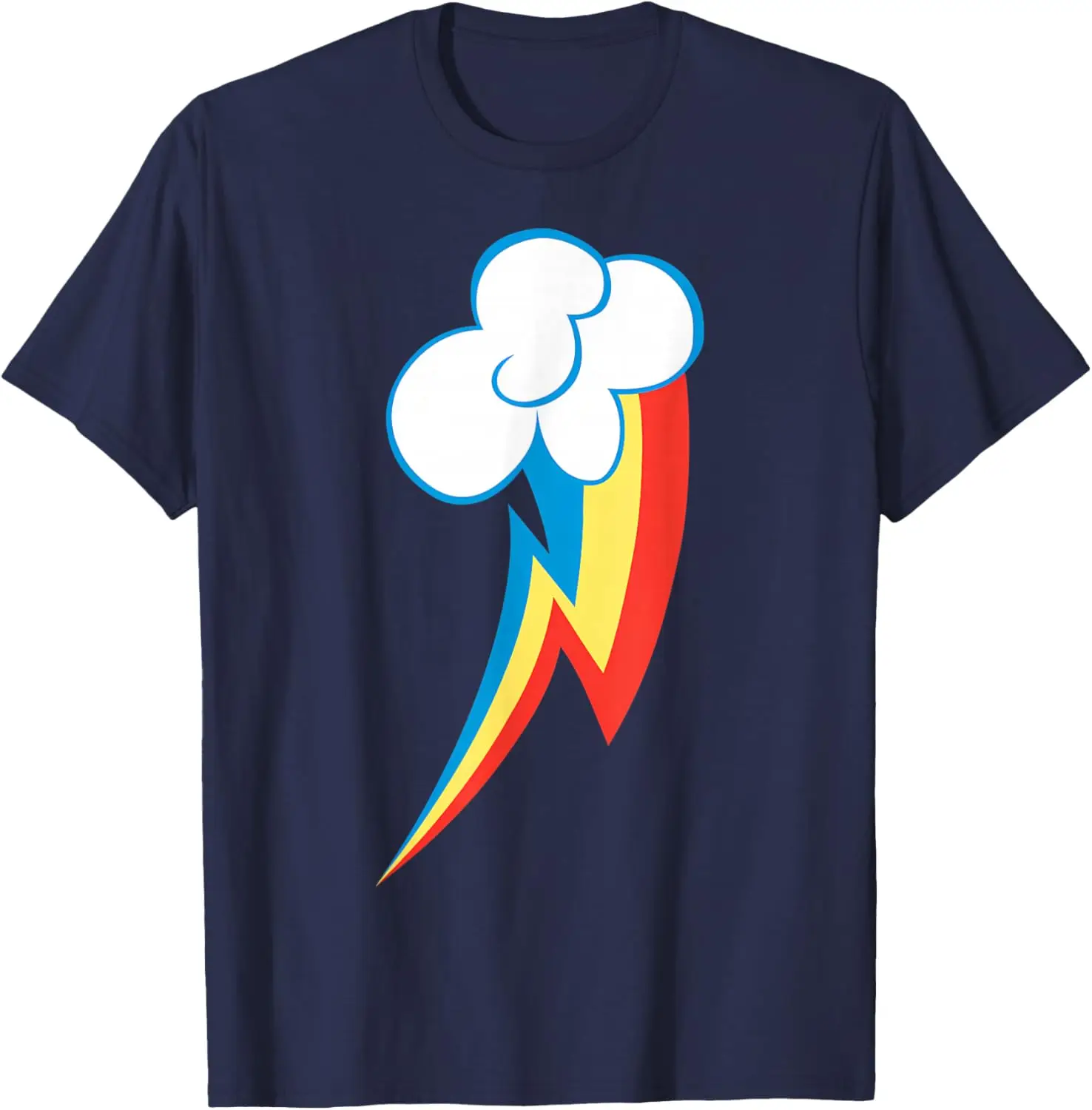 Rainbow Lightning Cloud Graphic Tee - Breathable Cotton Short Sleeve Shirt