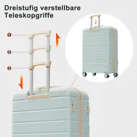 Ensemble de valises, tailles M-L-XL, valises rigides en ABS, ensembles de valises durables, valises avec roulettes pivotantes et serrure TSA, gris vert 2