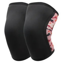Premium 7mm Neoprene Knee Sleeves for Enhanced Support and Compression During Workouts (Crimson Camo A)