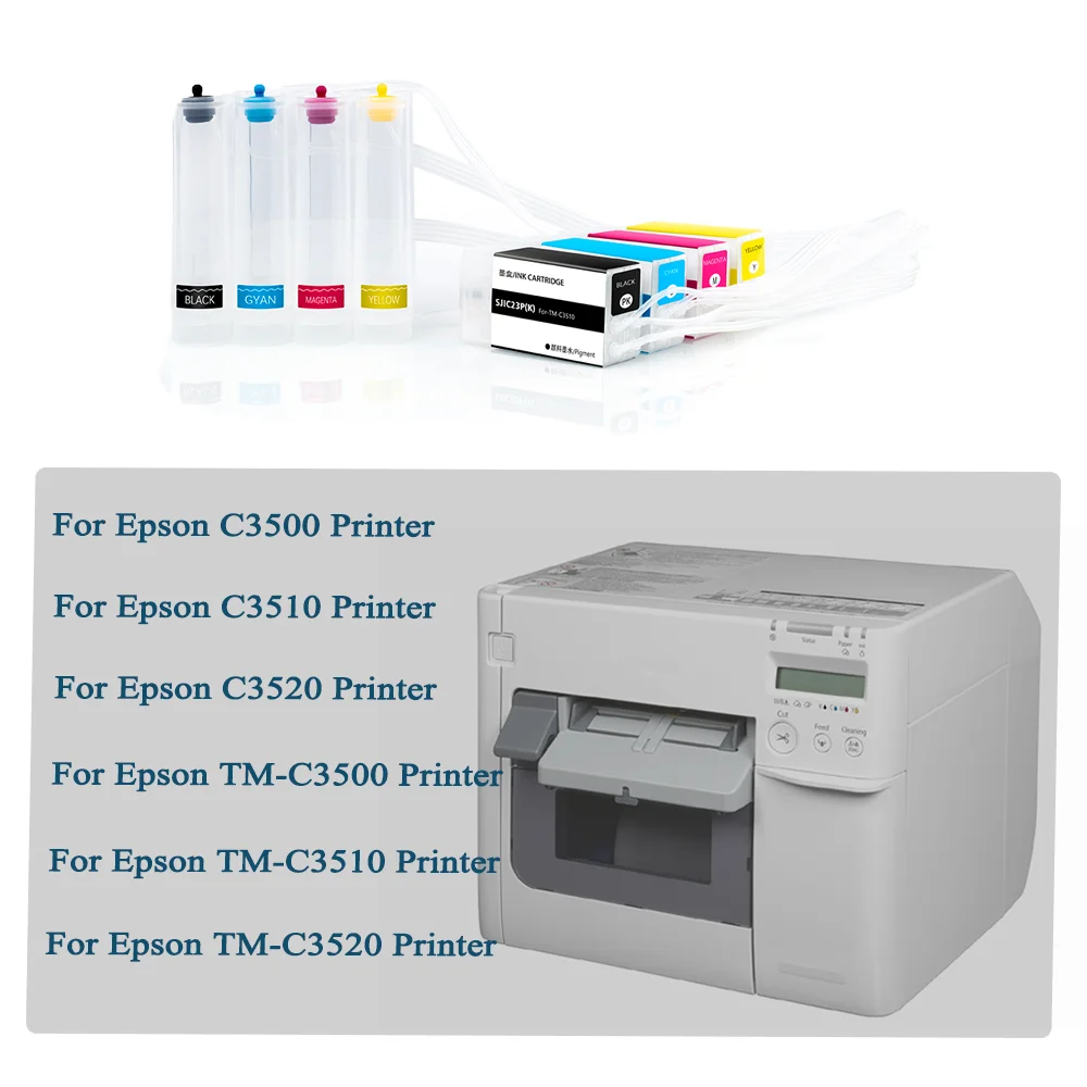 SJIC22P SJIC23P SJIC24P CISS Continuous Ink Supply System Without Chip For Epson TM-C3500 TM-C3510 TM-C3520 C3500 C3510 C3520