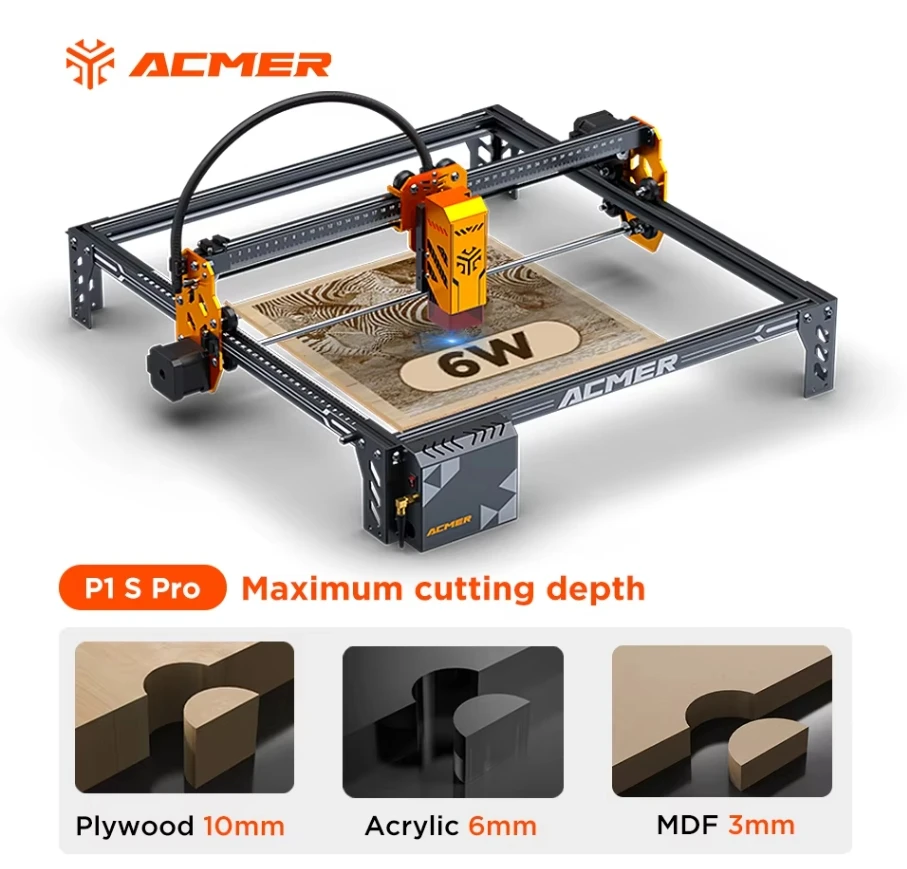 ACMER P1 S PRO الليزر حفارة 6 واط 10 واط 20 واط لت...