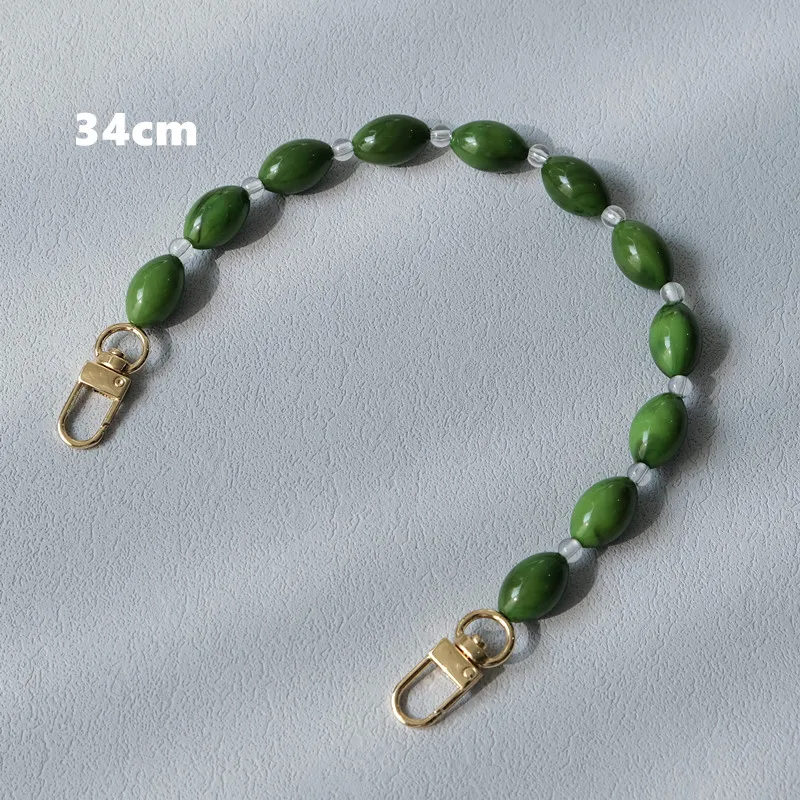 New Fashion Woman Bag Accessory Detachable Solid Beaded Chains Candy Acrylic Luxury Strap Women Eleagnt Shoulder Handle Chain