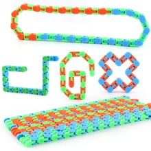 

New Toys Colorful Puzzle Sensory Tracks Snap and Click Fidget Toys Kids Fidget Toys Stress Relief Rotate and Shape 24bit Wacky