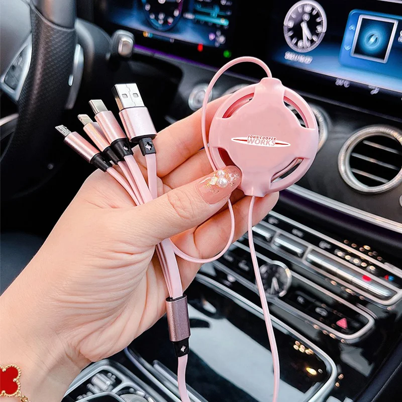 100W Auto A Ricarica Rapida 3 In 1 Micro Cavo Dati Retrattile Usb Tipo C Per Mini One Cooper Works Jcw Countryman Clubman Cabrio