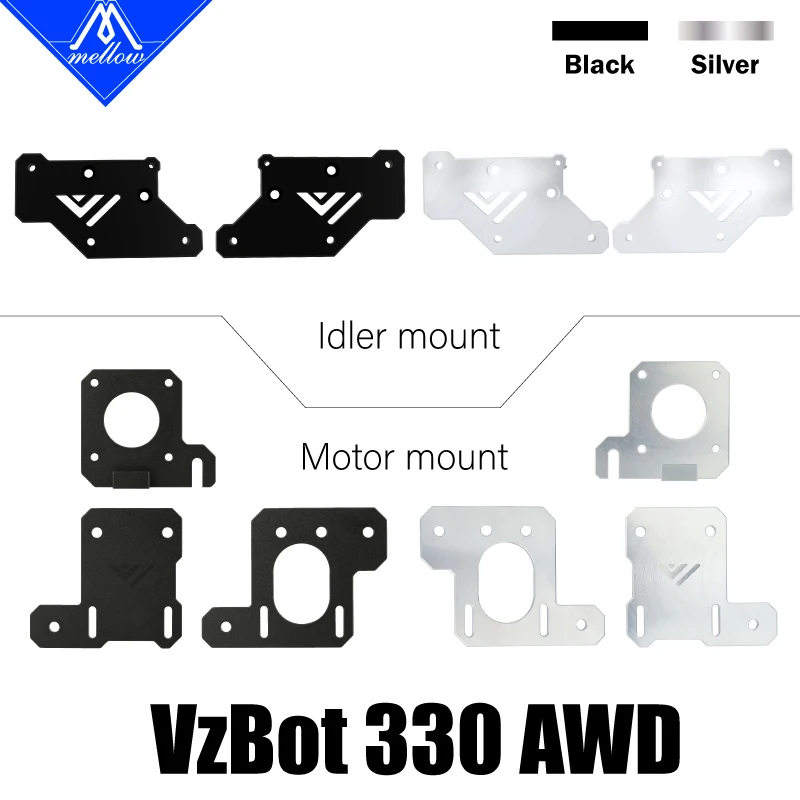 Mellow Cnc Vzbot 330 Montagem do Motor Dianteiro & Traseiro de Alumínio Awd para Ultra-alta Velocidade Impressora 3d Vzbot Parafusos Não Incluem