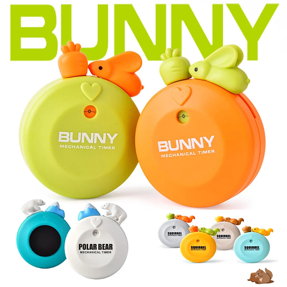 

Cute Animals Timer Magnetic Kitchen Mechanical Countdown Timer Refrigerator Sticker Rabbit Squirrel Fish Elephant Polar Bear