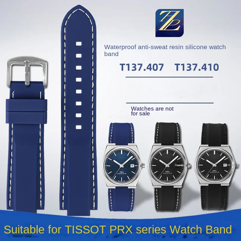 Cinturino Per Orologio Adatto Per Orologio Tissot Tissot Serie Prx T137.407 Accessori Per Cinturini In Silicone Impermeabile 12Mm