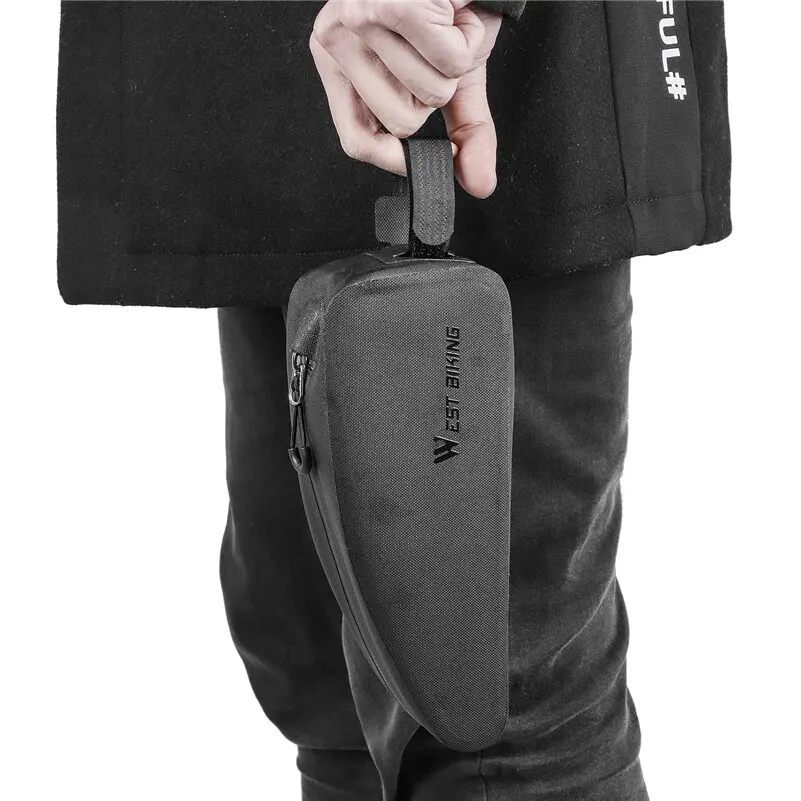 WEST BIKING Bicycle Top Tube Bag Ultralight Bike Front Frame Bag Hard Shell Waterproof Cycling Tool Storage Bag Bike Accessories