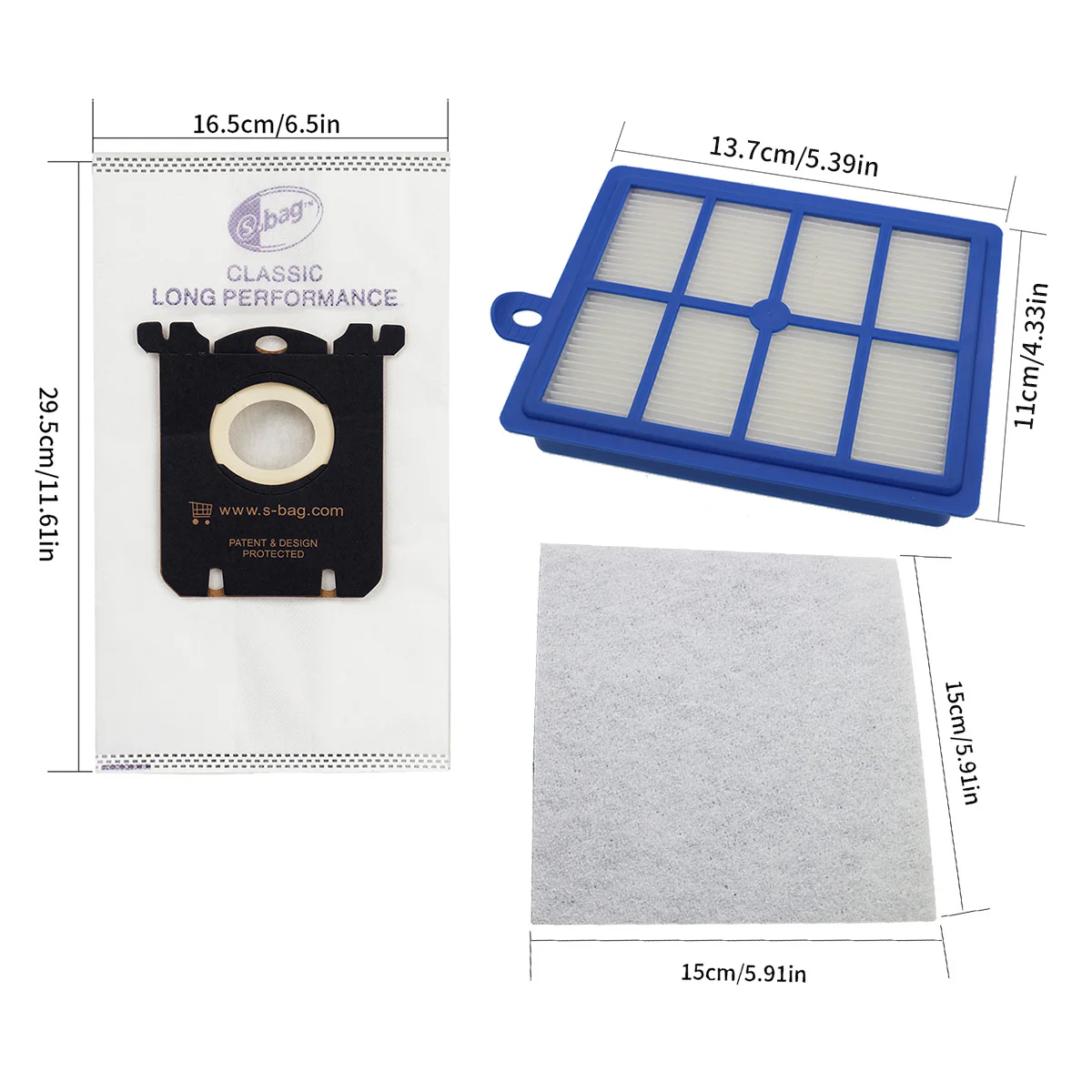 Hepa Filter And Dust Bag For Electrolux Philips Vacuum Cleaner
