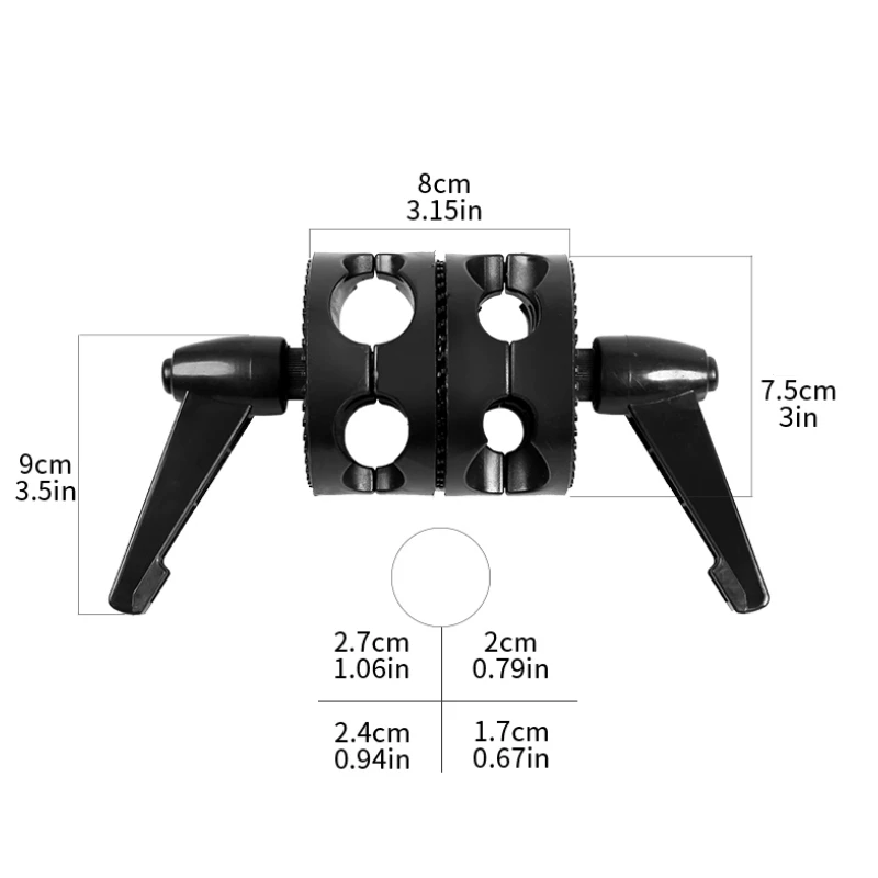 Swivel Dual Head Grip Holder Bracket For Photo Studio Boom Reflector Arm Support Dual Grip Head Angle Clamp Photography pole