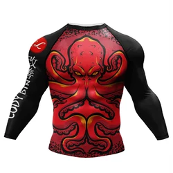 Premium Men's 3D Tattoo Rash Guard - Long Sleeve Compression Top for Wrestling, BJJ, Jiu Jitsu, and Kickboxing (5)