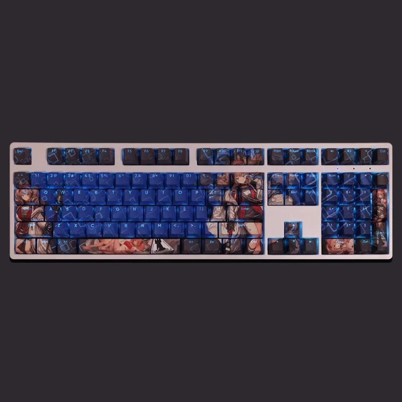 Arknights Magallan Angelina Pbt Teclado Retroiluminado Anime Gaming Key Caps para Ansi 61 87 104 108 Chaves Set - Imagem 3