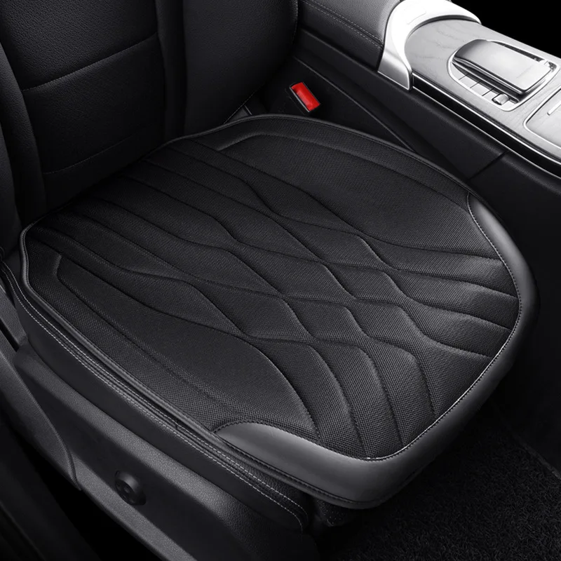 Funda de asiento de coche de seda de hielo, protección universal para las cuatro estaciones, alfombrilla antideslizante, decoración interior de coche de lujo, cojín de asiento