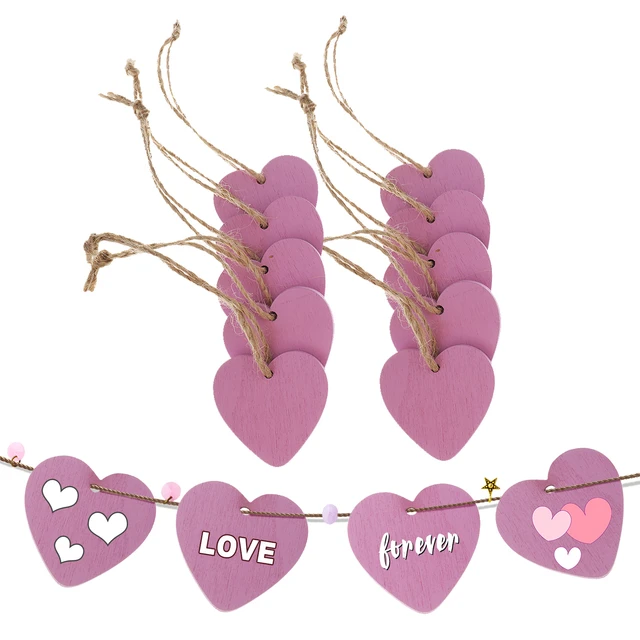 10 Pieces Small Wooden Hearts Embellishment Scrapbooking Craft