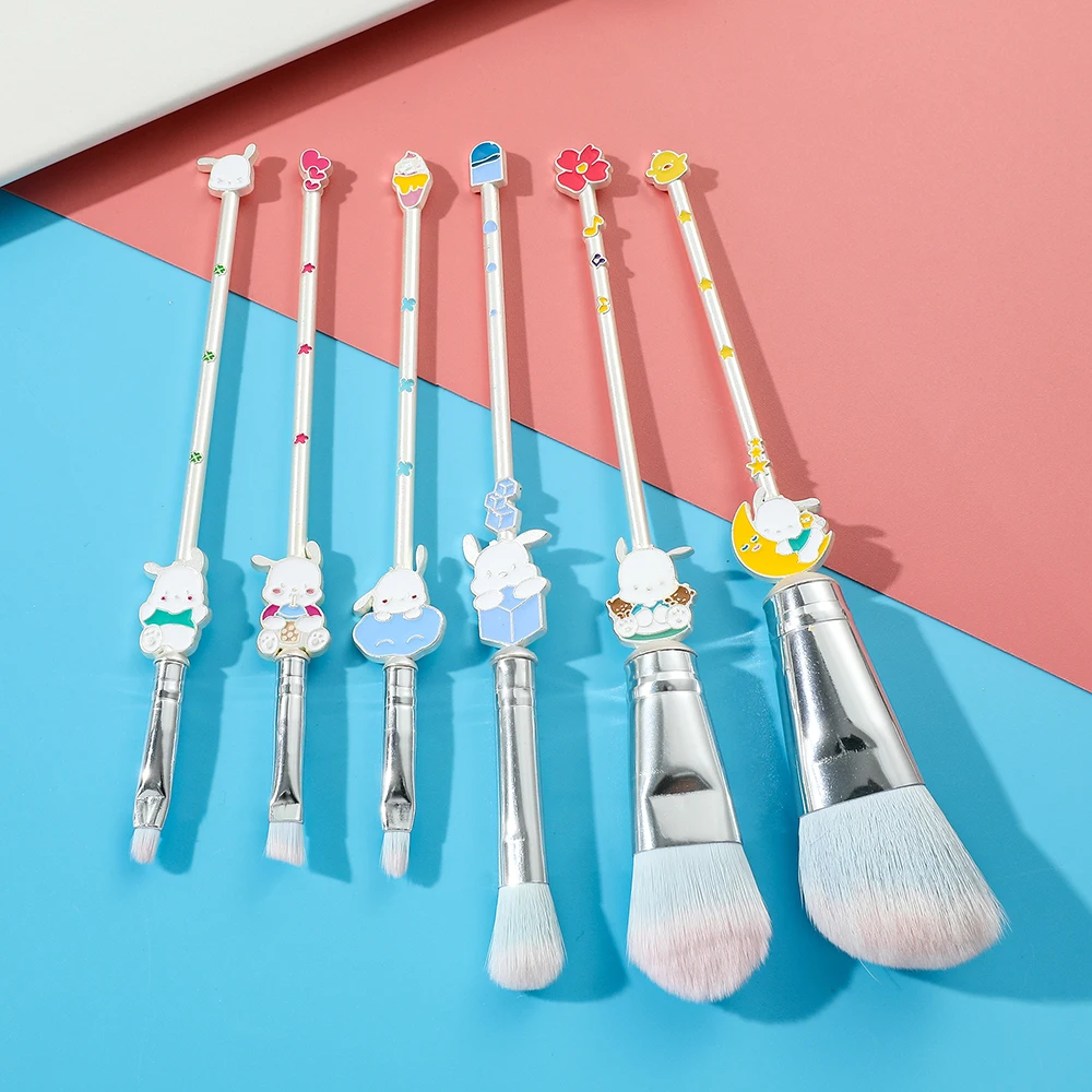 

6pcs/set Japan Anime Makeup Brush Sets Sanrio Pochacco Make Up Concealer Brush Blush Powder Brush Eye Shadow Highlighter Tools