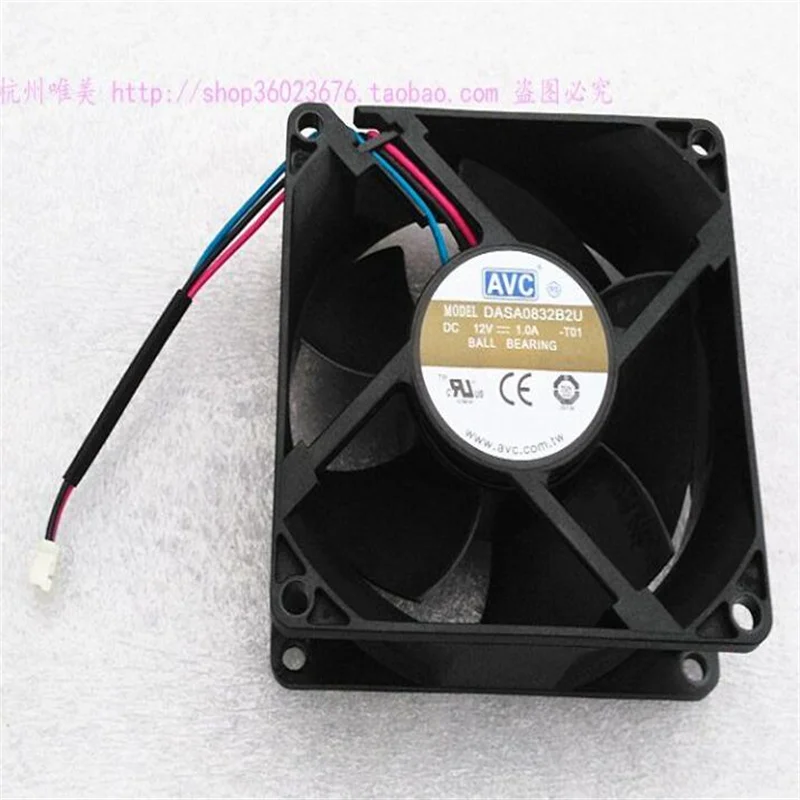 DASA0832B2U 8CM 8032 12V 1.0 A 3wire doubleball heat dissipation fan