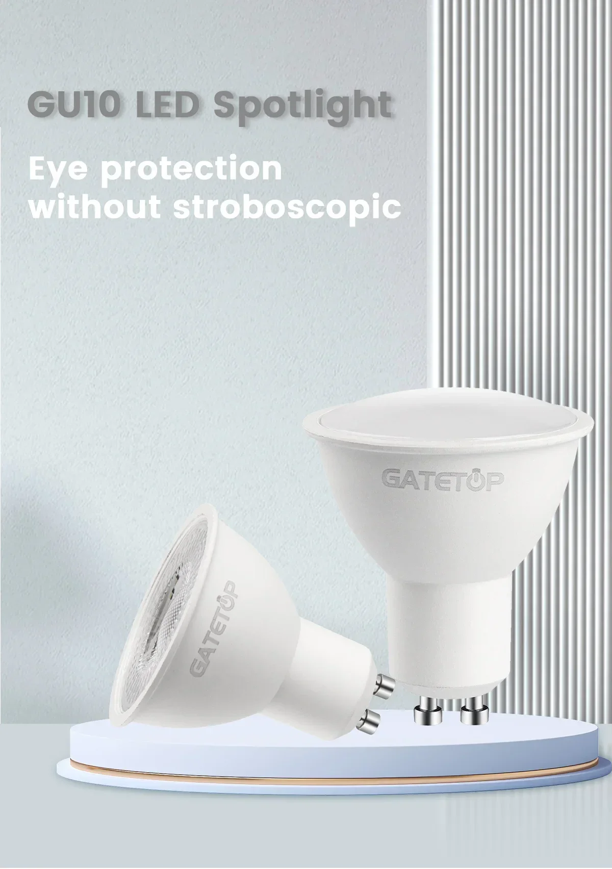 Description Picture 2 of item6pcs No Fliker Spot GU10 Bulb Warm Cold White LED SpotlightGU10 AC220V 120V Replace 50w Halogen Lamp for Home Lighting Derection