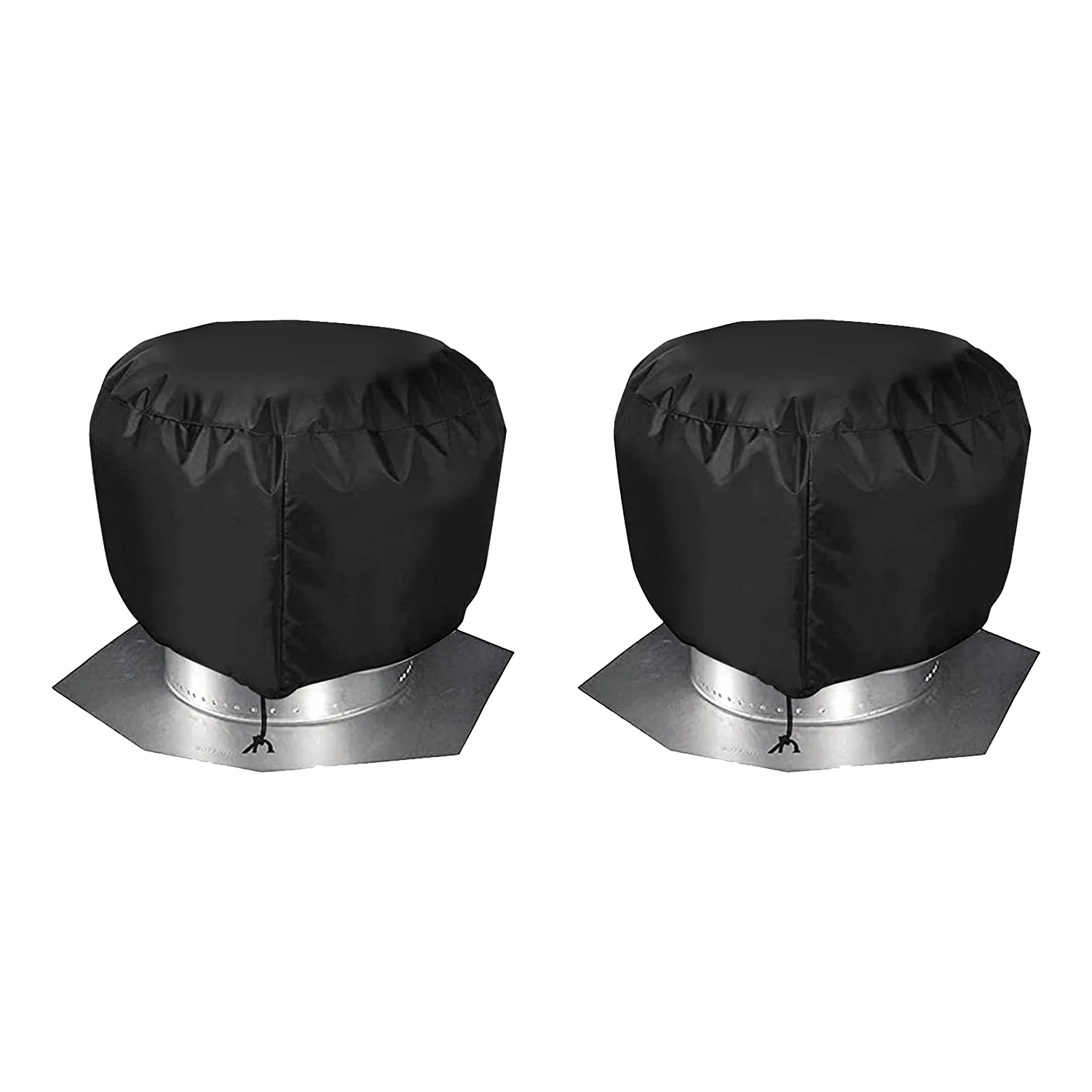 

2Pcs Roof Vent Cover House Roof Turbine Hoods Shield Canvas 20Inch X 20Inch Black