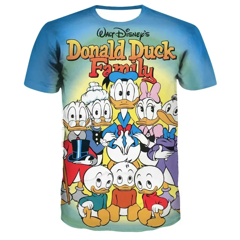 2024 Disney Donald Duck 3D Print T-Shirt Cute Cartoon Boy Girl Abbigliamento T Shirt Donna Uomo T-Shirt Oversize Top